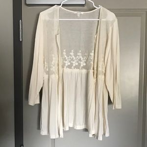 Cream Cardigan w/ mesh top